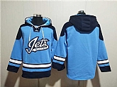 Men's Winnipeg Jets Blank Blue Lace-Up Pullover Hoodie,baseball caps,new era cap wholesale,wholesale hats